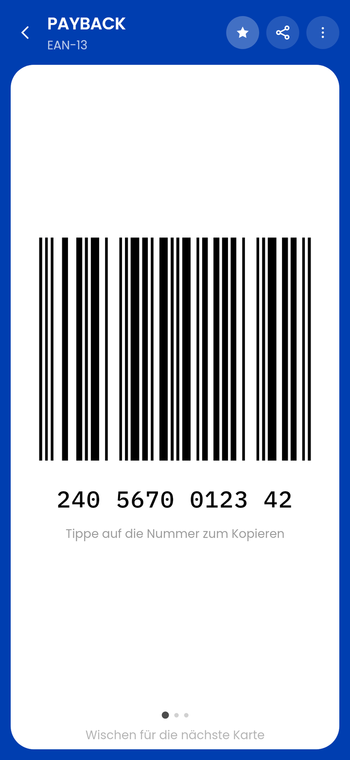 Der Kassenbildschirm mit einem EAN-13 Barcode, groß auf einer weißen Fläche gezeichnet, die Nummer darunter