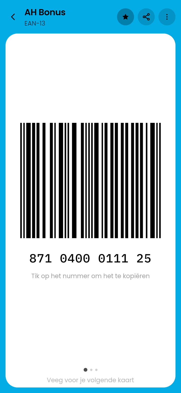 Het kassascherm met een EAN-13 streepjescode, groot getekend op een witte achtergrond met het nummer eronder